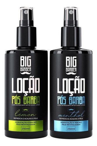 Kit Loção Pós Barba 1x Menthol E 1x Lemon 250ml Big Barber