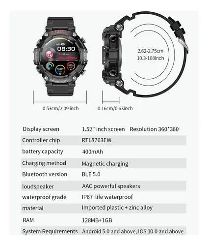 Smartwatch Deportivo Con Auriculares Y Pantalla Táctil Hd