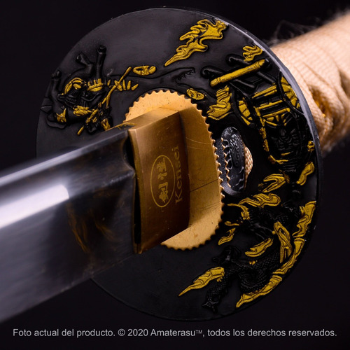 Imagen 6 de 9 de Katana Kensei Aohige Gold Acero Carbono Full Tang Filo Extre