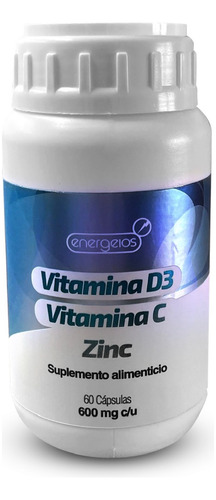 Suplemento Alimenticio Con Vitamina Cvitamina D3 Zinc 60 Cáp