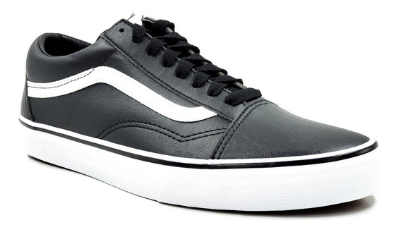 vans negras piel