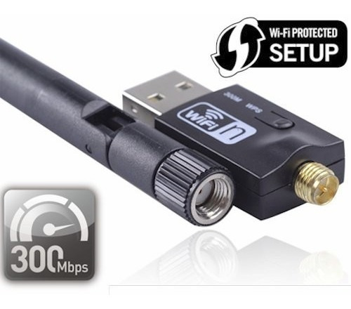 Imagen 2 de 5 de Adaptador Usb Wifi Inalambrico 802.11n 300mb Wireless+antena