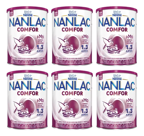 Kit 06 Fórmula Infantil Nestlé Nanlac Comfor 1 A 3 Anos 800g