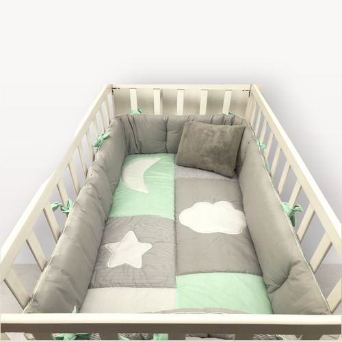 Edredon Para Cuna 95x140 Cary Unisex Diseño Costurado 1 Pza Color Gris