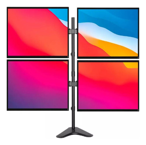 Suporte De Mesa Para 4 Monitores 15 A 32 Regulável 360
