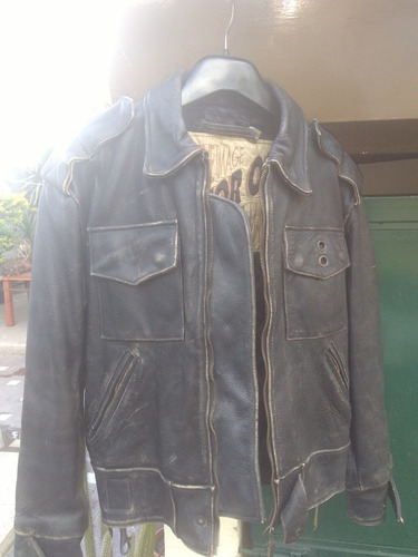 Campera De Cuero Original Motor Oil - Mujer