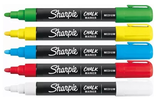 Marcadores Sharpie Chalk De Tiza Liquida Borrable X5 Colores