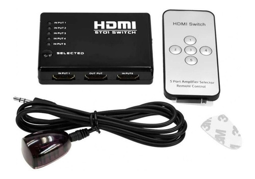 Chave Seletora Hdmi 5x1 3d Full Hd 1080p Chaveador Switch 3d