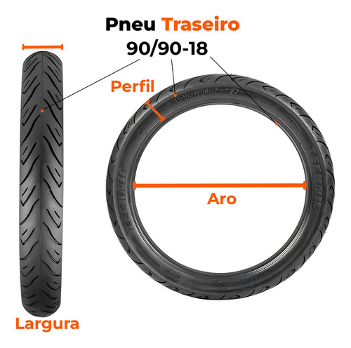 Kit Pneu Nxr Bros 150 90/90-18 + 275-18 C/ C Technic