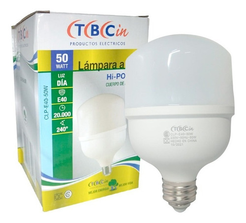 Lampara Galponera Led Alta Potencia E40 50w Hi Power Tbcin Luz Luz Día