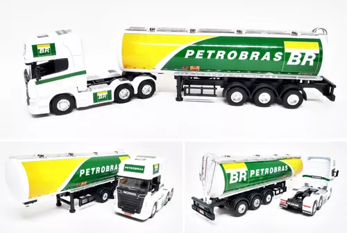 Miniatura Caminhão Scania 124 420 bicuda e Carreta Báu Rebaixado da  Cervejaria Krombacher - Herpa 1/87