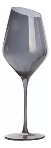 Copa De Vino Cristal Exclusiva Corte Oblicuo 430ml Gris 