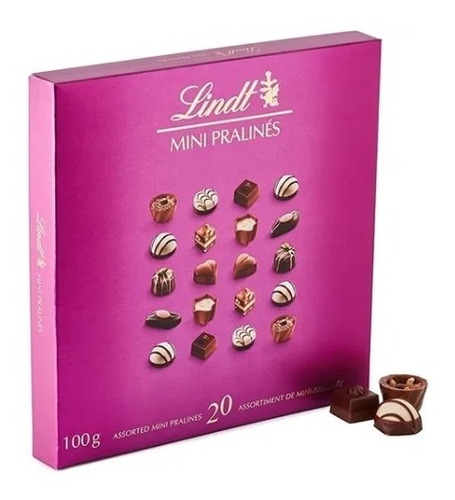 Mini Bombom Pralinés Sortido Lindt Caixa 100g 20 Unidades