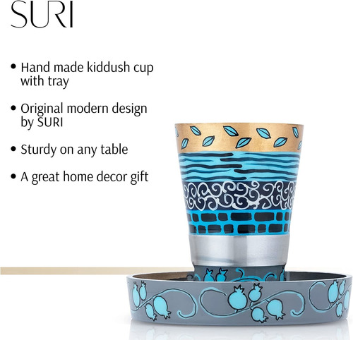 Copa Kidush Judaica Pintado A Mano