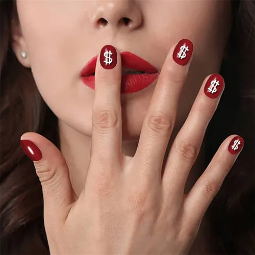 Wokoto 100 Piezas 3d Plata Signo De Dinero Encantos De Uñas