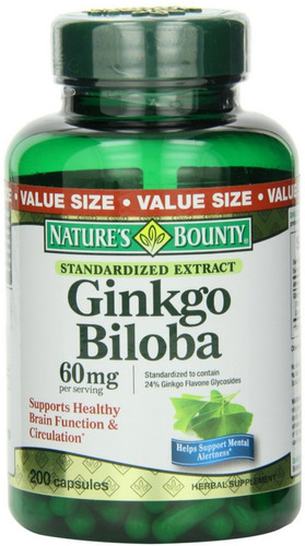 Ginkgo Biloba 60 Mg  X 6 Frascos Nature's Bounty 200