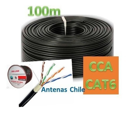 Rollo 100 Mts Cable De Red Utp Cat6 Cca Interior Exterior Ne