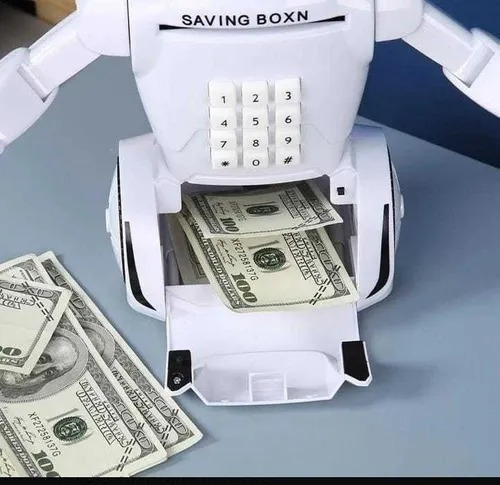 Alcancía Robot Caja Fuerte Con Lampara Para Niños