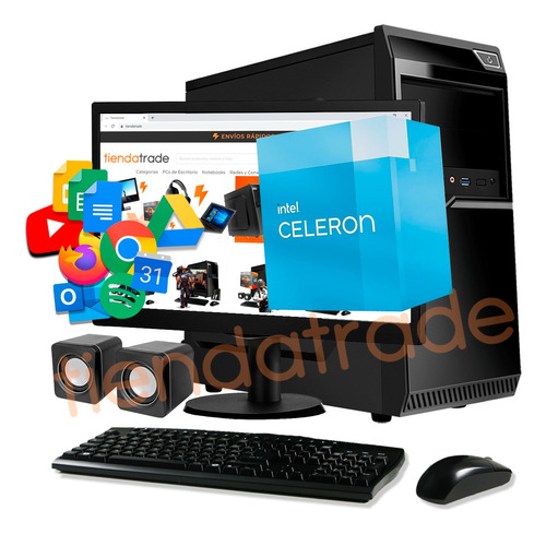 Computadora Pc Escritorio Completa Intel Celeron Monitor