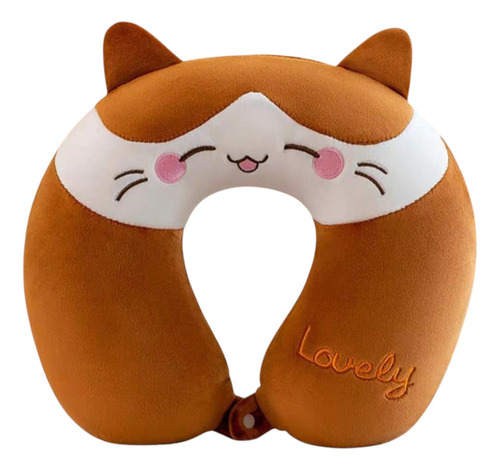 Almohada Cuello Cervical De Peluche Confort Para Viaje Camel Gatito Lisa Con Personajes