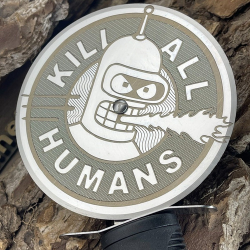 Imagen 2 de 3 de Corta Pizza Acero Inoxidable Bender, Futurama. Rueda 10cm