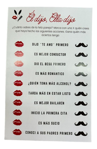 Set Juegos De Desedida De Soltera Novia El Ella Dijo Adultos