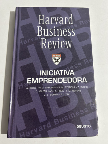 Libro Iniciativa Emprendedora - Harvard - Excelente Estado