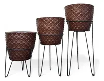 Comprar 3 Vasos Diamante N1 Com Tripés De Ferro Para Plantas E Decor