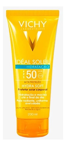 Protetor solar hidratação corporal FPS50 Vichy Idéal Soleil bisnaga 200mL