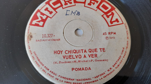 Vinilo Single De Pomada Me Vuelvo Loco Por Ti (n35