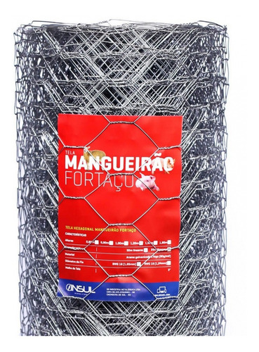 Tela Hexagonal Mangueirão Rolo 50x1,80m Fio 16 / Malha 7,6cm