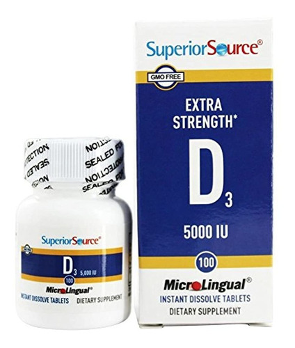 Superior Source Vitamina D3 Extra Fuerza 5.000 Ui 100