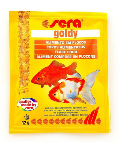 Ração Sera Goldy 12g Para Todos Kingios E Peixes De Lago