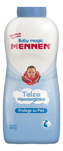 Talco Para Bebé Azul Hipoalergénico Baby Magic Mennen 400g