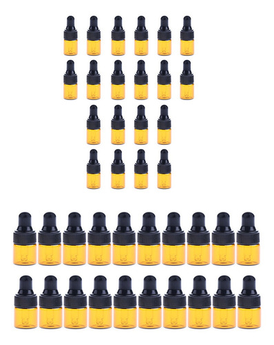 40 Botellas Cuentagotas De Cristal Ámbar Para Essential