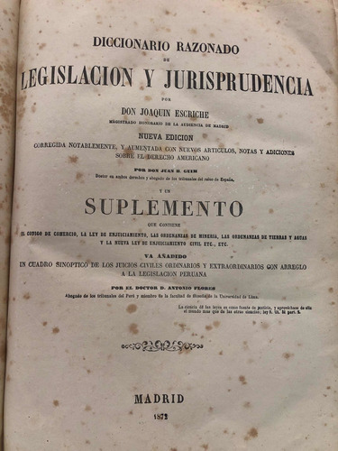 Diccionario Razonado De Legislacion Y Jurisprudencia. Escric