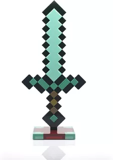 Minecraft Diamond Sword - Lampara De Noche Led De Escritori