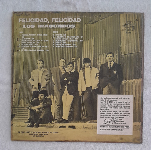 Disco Vinilo Los Iracundos Felicidad, Felicidad (Usado)
