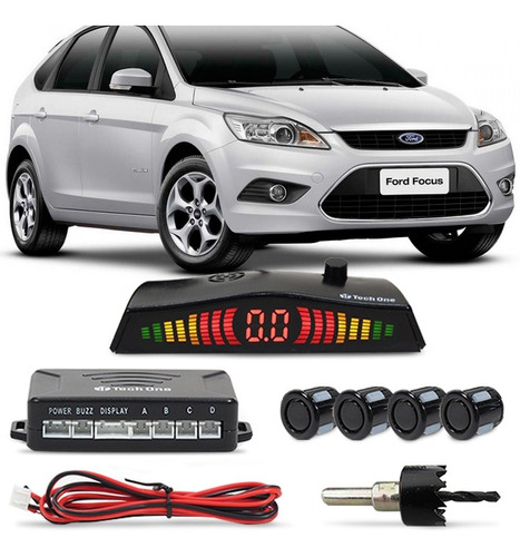 Kit Sensor Estacionamento Ford Focus 4 Pontos Ré Completo