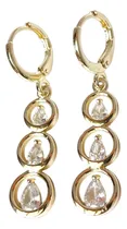 Comprar Aros Enjoyas Jewels Circulares Plata Oro Cuarzo Blanco