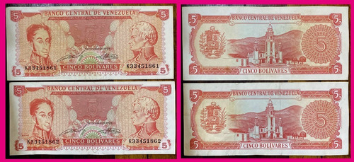 Billete De Venezuela 21 De Septiembre 1989 Consecutivos