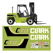 Comprar Kit De Adesivo Gráfico Empilhadeira Compatível Com Clark C70 Cor ADESIVO EMBLEMA GRÁFICO