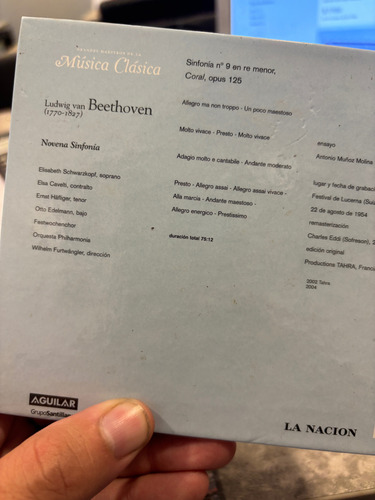 Orquesta Filarmónica Wilhelm Furtwangler / Beethoven Cd Estándar (Usado)