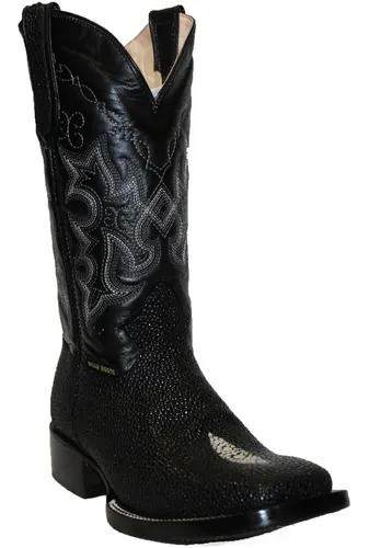 Botas Cuadradas Billy Boots Grabado De Mantarraya Piel D Res