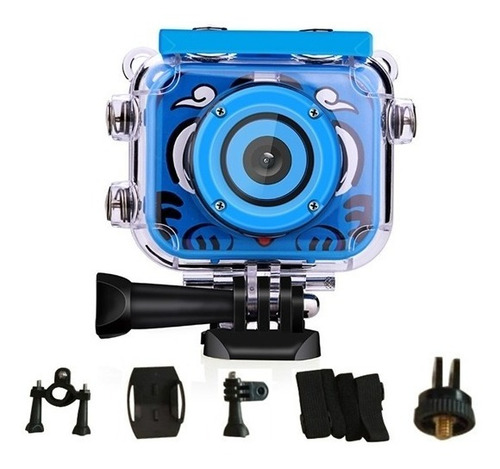 Camara Para Niños Sumergible Hd Accesorios Sport Foto Video Color Azul