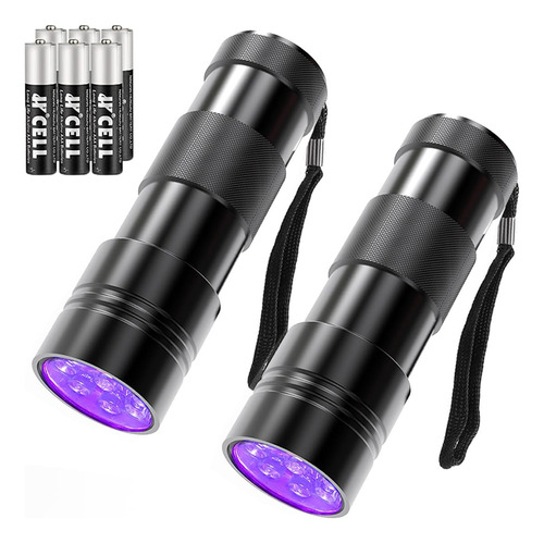 Cosoos Paquete De 2 Linternas Uv, 12 Mini Linterna Led De Lu