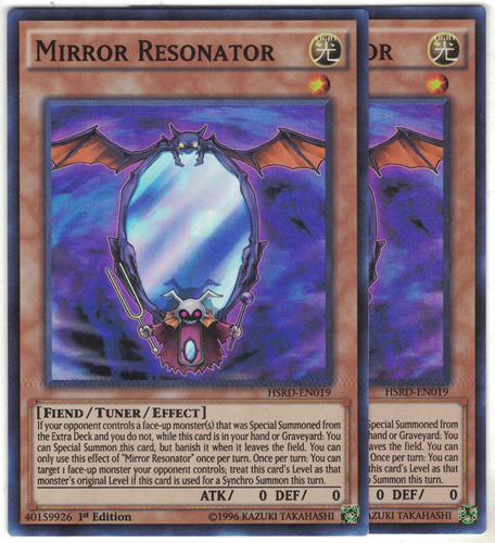 Yugioh 2x Mirror Resonator Super 1st Hsrd-en019
