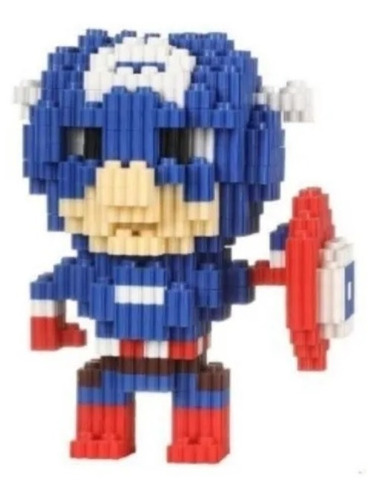 Mini Bloques Didacticos Capitan America Figura 3d Armable