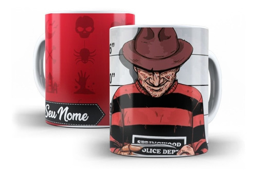 Taza De Ceramica - Freddy Krueguer Halloween - #k