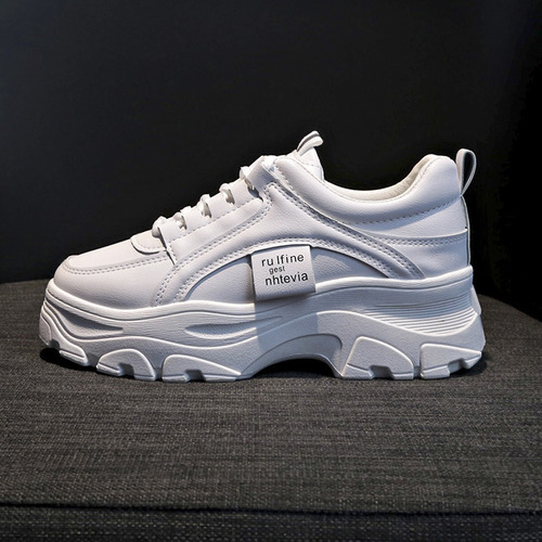 Zapatillas Con Plataforma Para Mujer, Suela Gruesa, Zapatos Casuales Con Cordones